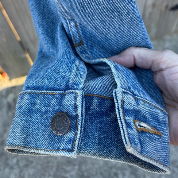 Vintage 90s Gap Denim Collared Button Up Stonewashed Jean Jacket Size Medium - Picture 6 of 9